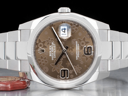 Rolex Datejust 116200 Oyster Bracelet Chocolate Floral Dial 